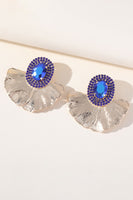 Load image into Gallery viewer, Oval Rhinestones Sparkly Floral Earrings