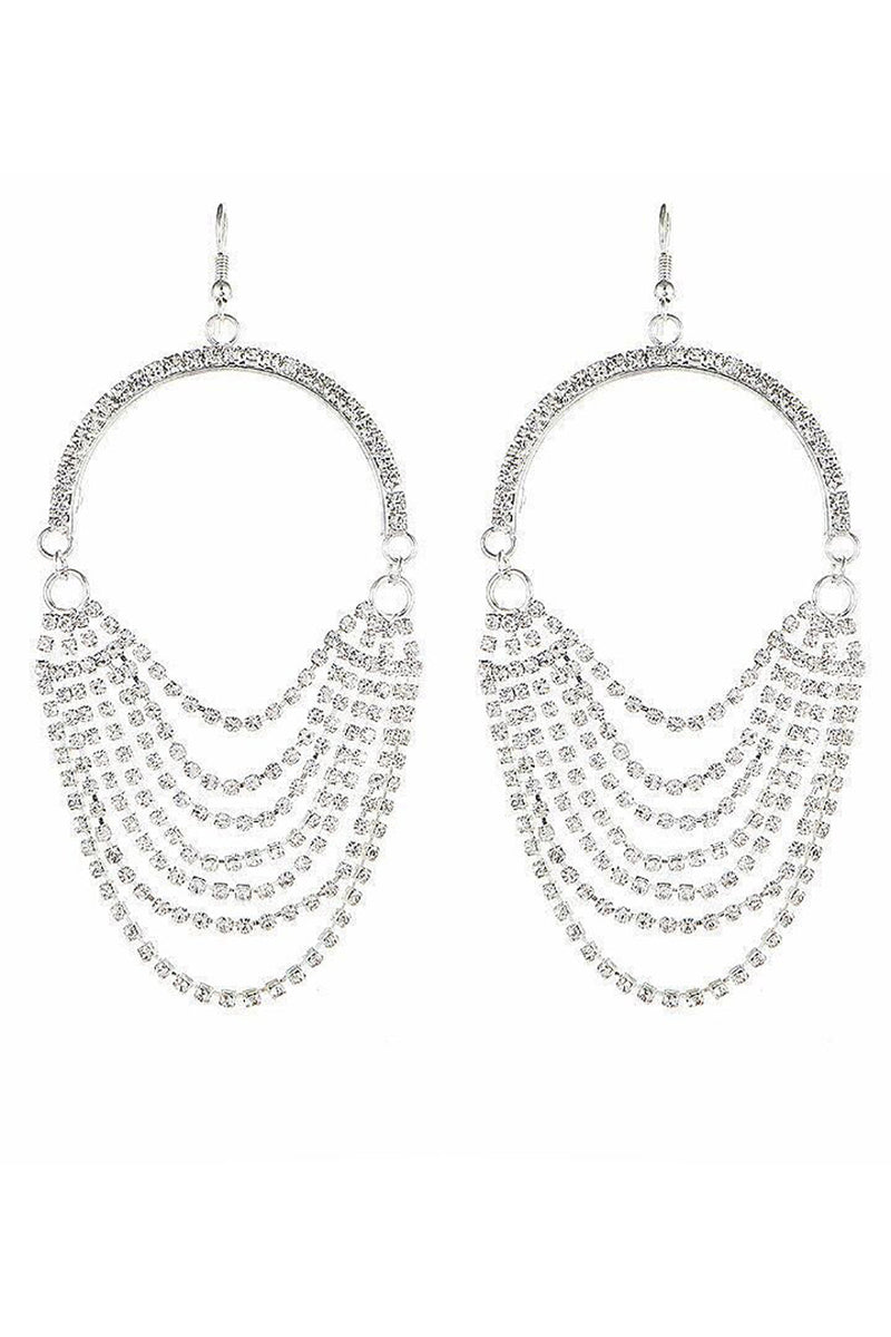 Load image into Gallery viewer, Sparkly Rhinestone Wrapped Silver Earrings