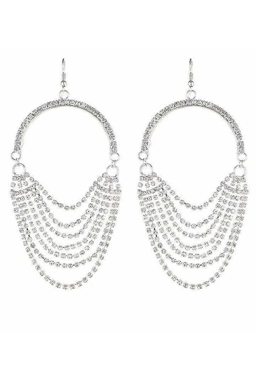 Sparkly Rhinestone Wrapped Silver Earrings