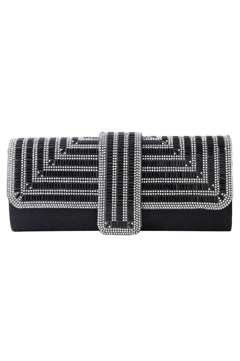 Load image into Gallery viewer, Sparkly Black Rhinestone Evening Party Handbag