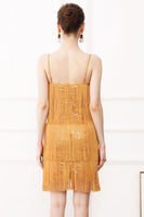 Load image into Gallery viewer, Black Fringes Spaghetti Straps Roaring 1920s Dress
