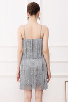 Load image into Gallery viewer, Black Fringes Spaghetti Straps Roaring 1920s Dress