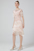 Load image into Gallery viewer, Blush Bodycon Sequins 1920s Dress with Fringes