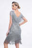 Load image into Gallery viewer, 1920s Flapper Dress Black Fringes 1920s Dress with Sleeveless