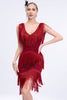 Load image into Gallery viewer, 1920s Flapper Dress Black Fringes 1920s Dress with Sleeveless
