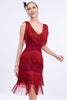 Load image into Gallery viewer, 1920s Flapper Dress Black Fringes 1920s Dress with Sleeveless