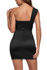 Load image into Gallery viewer, Black One Shoulder Bodycon Short Homecoming Dress