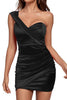 Load image into Gallery viewer, Black One Shoulder Bodycon Short Homecoming Dress