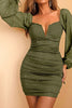 Load image into Gallery viewer, Army Green Long Sleeves Sweetheart Short Cocktail Dress