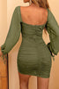 Load image into Gallery viewer, Army Green Long Sleeves Sweetheart Short Cocktail Dress
