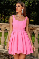 Load image into Gallery viewer, Fuchsia Straps A-Line Short Cocktail Dress