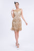 Load image into Gallery viewer, Black Sequins Gatsby Fringed Flapper Dress