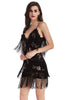 Load image into Gallery viewer, Black Sequin Spaghetti Straps Short Cocktail Dress With Fringes