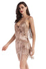 Load image into Gallery viewer, Black Sequin Spaghetti Straps Short Cocktail Dress With Fringes
