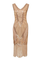 Load image into Gallery viewer, Sparkly Black Flapper Dress With Fringes