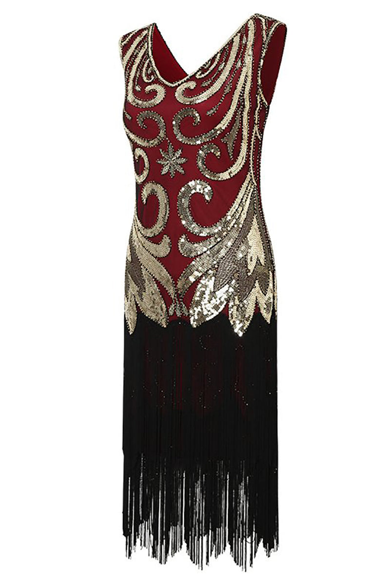 Load image into Gallery viewer, Fringes Sparkly 1920s Dress with Sleeveless