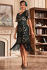 Load image into Gallery viewer, Red V Neck Fringe 1920s Gatsby Dress With Sequins
