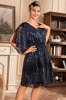 Load image into Gallery viewer, Sparkly Golden V-Neck 1920s Dress with Sequins