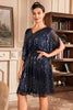 Load image into Gallery viewer, Navy Sparkly 1920s Dress with Sequins