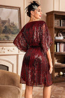 Load image into Gallery viewer, Sparkly Golden V-Neck 1920s Dress with Sequins