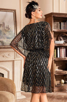 Load image into Gallery viewer, Glitter Sequins 1920s Dress with Batwing Sleeves