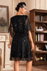 Load image into Gallery viewer, Sparkly Batwing Sleeves Champagne Sequins 1920s Dress