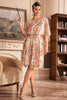 Load image into Gallery viewer, Sparkly Batwing Sleeves Champagne Sequins 1920s Dress