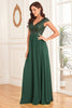 Load image into Gallery viewer, Dark Green A Line Tulle Long Prom Dress With Appliques
