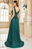Load image into Gallery viewer, Glitter Dark Green Long Sequined Long Prom Dress