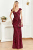 Load image into Gallery viewer, Burgundy Mermaid Long Appliqued Prom Dress