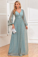 Load image into Gallery viewer, Glitter Light Green Tulle Long Prom Dress