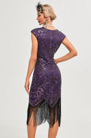 Load image into Gallery viewer, Sparkly Black Bodycon Beaded Fringed 1920s Flapper Dress