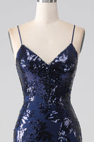 Load image into Gallery viewer, Shimmering Sequin Mermaid Spaghetti Strap Prom Dress with Slit