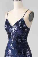 Load image into Gallery viewer, Shimmering Sequin Mermaid Spaghetti Strap Prom Dress with Slit