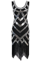Load image into Gallery viewer, Sequins Tassel Banquet Golden 1920s Dress With 20s Accessories Set
