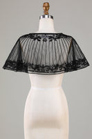 Load image into Gallery viewer, Black Beaded Glitter 1920s Cape for Women