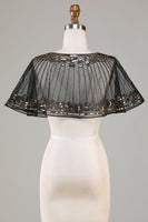 Load image into Gallery viewer, Black Beaded Glitter 1920s Cape for Women