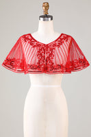 Load image into Gallery viewer, Black Beaded Glitter 1920s Cape for Women