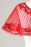 Load image into Gallery viewer, Black Beaded Glitter 1920s Cape for Women