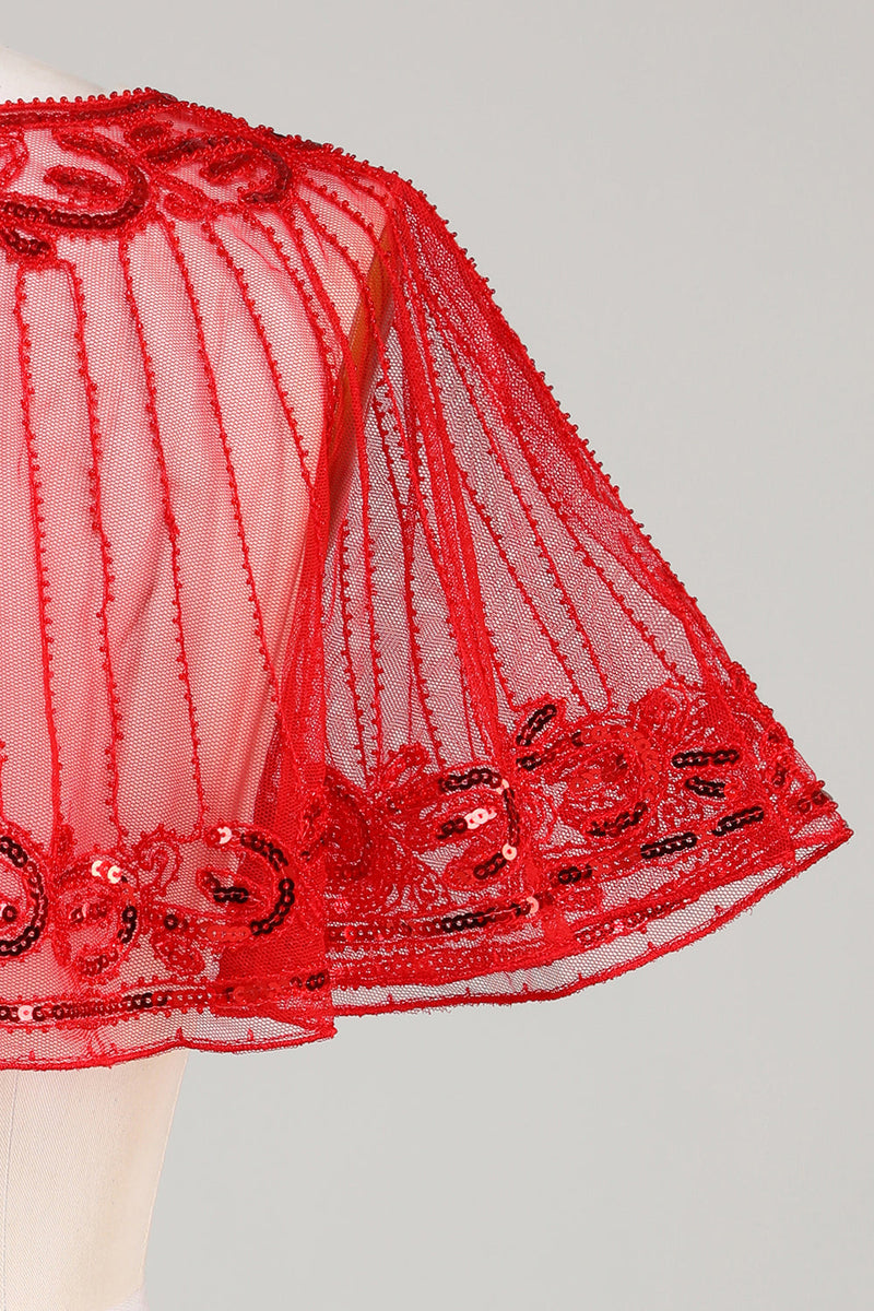 Load image into Gallery viewer, Black Beaded Glitter 1920s Cape for Women