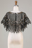 Load image into Gallery viewer, Glitter Black Sequins 1920s Cape with Beading
