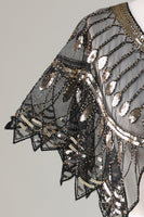 Load image into Gallery viewer, Glitter Black Sequins 1920s Cape with Beading