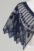 Load image into Gallery viewer, Glitter Black Sequins 1920s Cape with Beading