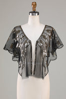 Load image into Gallery viewer, Golden Glitter Sequins 1920s Cape with Beading