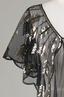 Load image into Gallery viewer, Golden Glitter Sequins 1920s Cape with Beading