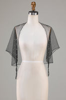 Load image into Gallery viewer, Black Tulle 1920s Cape with Pearls