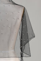 Load image into Gallery viewer, Black Tulle 1920s Cape with Pearls