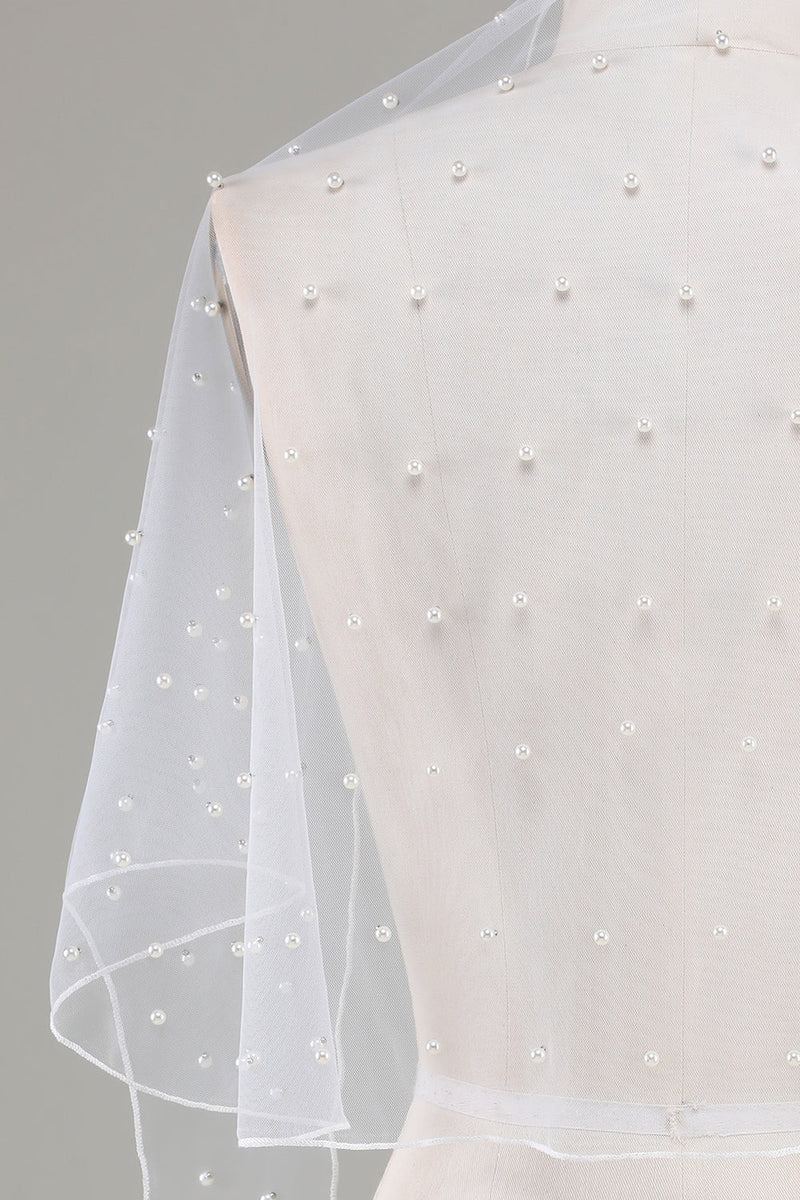 Load image into Gallery viewer, Black Tulle 1920s Cape with Pearls