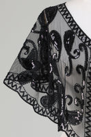 Load image into Gallery viewer, Black Glitter Sequins 1920s Cape