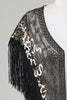 Load image into Gallery viewer, Black Sequins Glitter 1920s Cape with Fringes